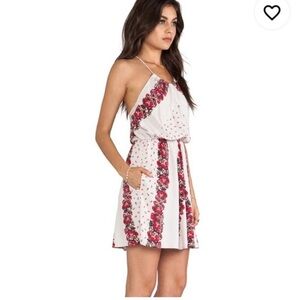 FREE PEOPLE Simona Halter Rose Floral Patchwork Mini Dress Size Medium